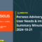 Perseus Advisory Group 1 Summary Minutes