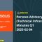 Perseus Advisory Group 2 (Technical Infrastructure) Minutes Q1