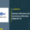 Stream Advisory Group 2 May Meeting Summary